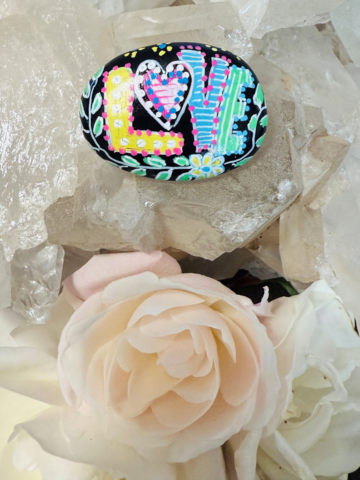 Santa Fe Marketplace Love Stone #9 — Hand Painted Love Stone Product Image: Love Stone #9 — Hand Painted Love Stone