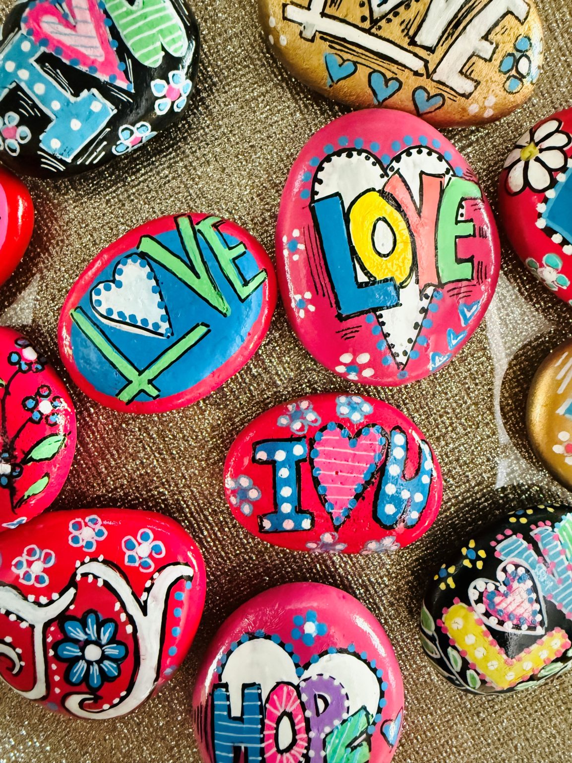 Santa Fe Marketplace Love Stone #8 — Hand Painted Love Stone Product Image: Love Stone #8 — Hand Painted Love Stone