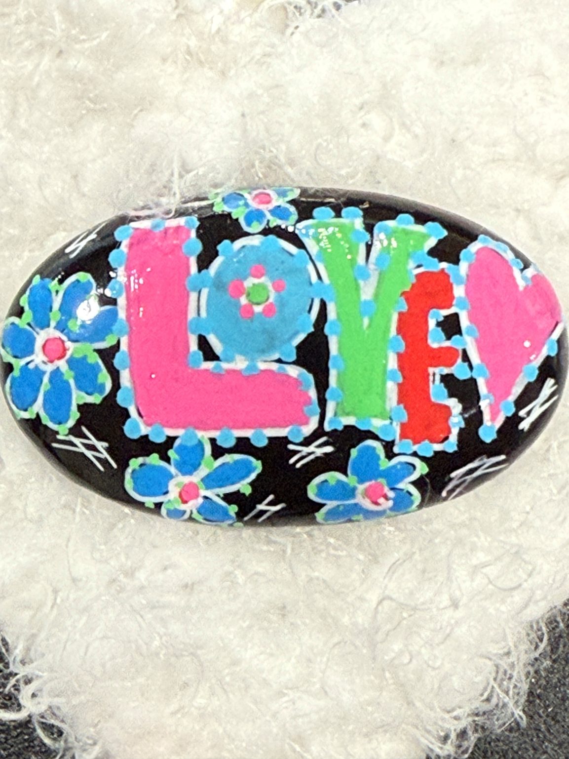 Santa Fe Marketplace Love Stone #15 — Hand Painted Love Stone Product Image: Love Stone #15 — Hand Painted Love Stone