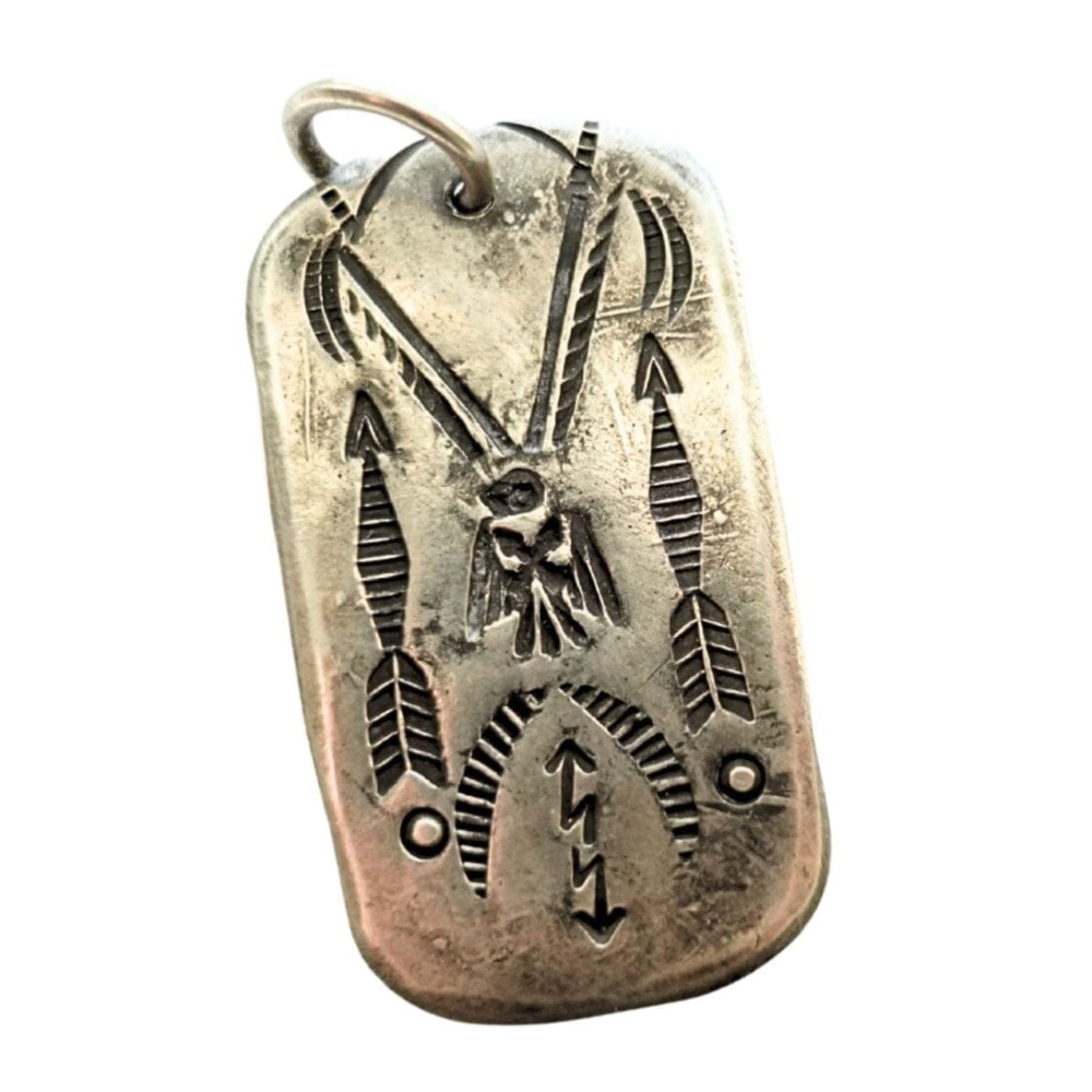 Santa Fe Marketplace Thunderbird Dog Tag Pendant by Buffalo Product Image: Thunderbird Dog Tag Pendant by Buffalo