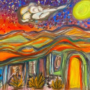 Santa Fe Marketplace Santa Fe Adobe 10″X10″ PRINT Product Image: Santa Fe Adobe 10″X10″ PRINT