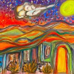 Santa Fe Marketplace Santa Fe Adobe 10″X10″ PRINT Product Image: Santa Fe Adobe 10″X10″ PRINT