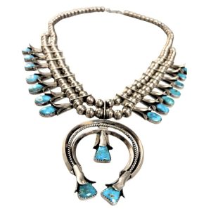 Santa Fe Marketplace 1970’s Squash Blossom Necklace Product Image: 1970’s Squash Blossom Necklace