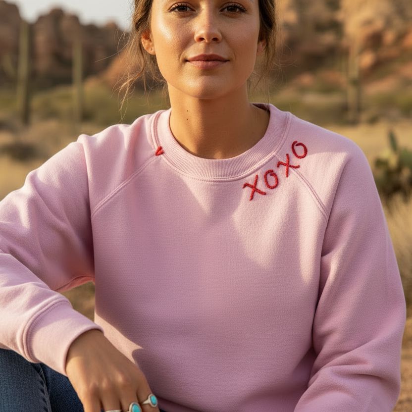 Santa Fe Marketplace Chainstitch Love Sweatshirt Product Image: Chainstitch Love Sweatshirt