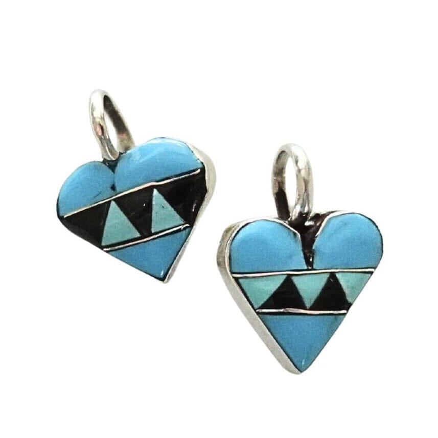 Santa Fe Marketplace Turquoise & Onyx Heart Necklace Product Image: Turquoise & Onyx Heart Necklace