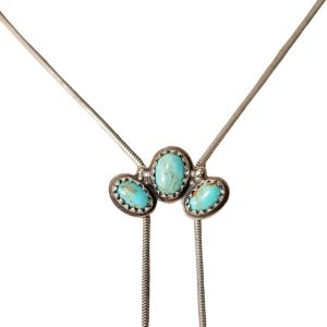 Santa Fe Marketplace Turquoise Arch Snake Bolo Necklace Product Image: Turquoise Arch Snake Bolo Necklace