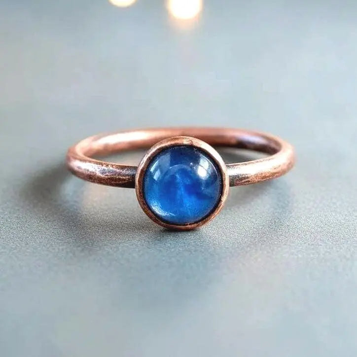 Santa Fe Marketplace Kyanite Ring Size 8 – Handcrafted Copper Jewelry Talisman Product Image: Kyanite Ring Size 8 – Handcrafted Copper Jewelry Talisman