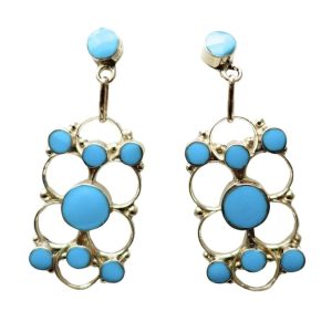 Santa Fe Marketplace Kingman Turquoise Drop Earrings Product Image: Kingman Turquoise Drop Earrings