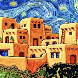 Product Image: Pueblo Starry Night 12″X8″