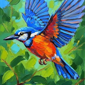 Santa Fe Marketplace Kingfisher Bird 10×10 Print Product Image: Kingfisher Bird 10×10 Print