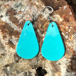 Santa Fe Marketplace Light Blue Turquoise Slab Earrings Product Image: Light Blue Turquoise Slab Earrings