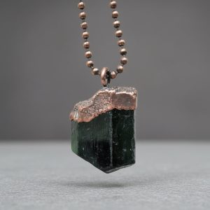Product Image: Raw Black Tourmaline Pendant Copper Talisman for Grounded Confidence
