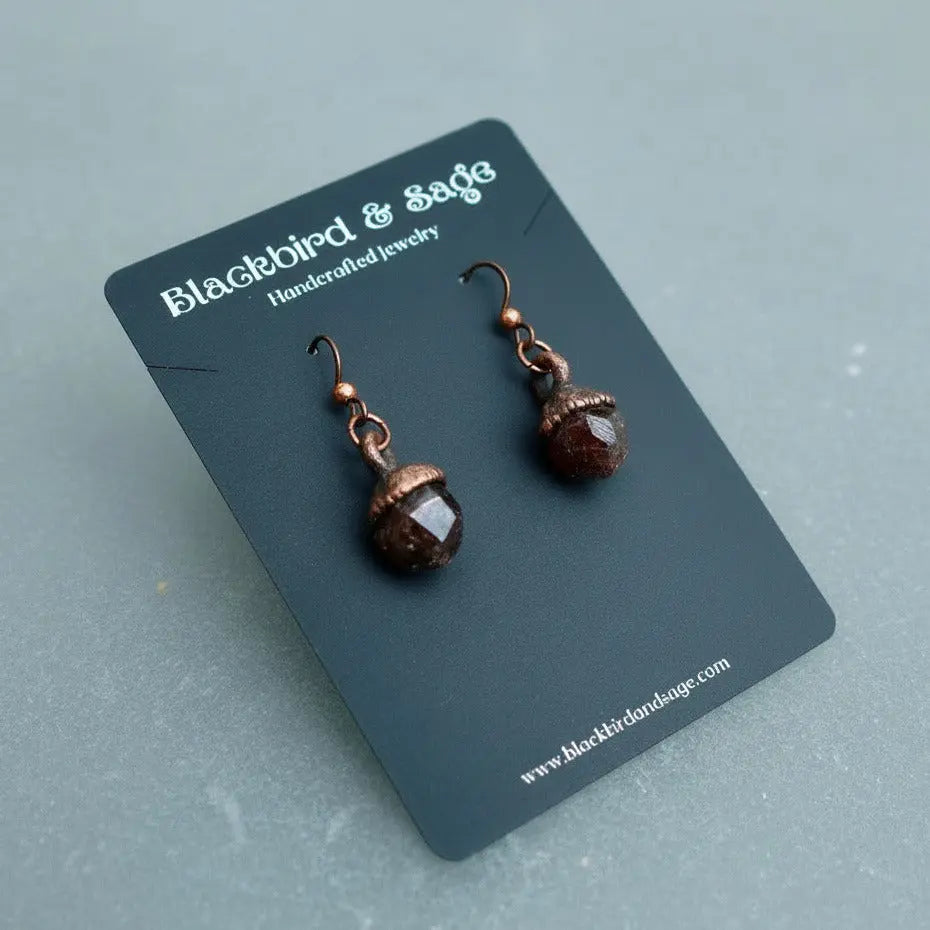 Santa Fe Marketplace Spessartine Garnet Earrings | Electroformed Copper Product Image: Spessartine Garnet Earrings | Electroformed Copper