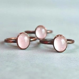 Product Image: Rose Quartz Ring | Electroformed Copper Jewelry