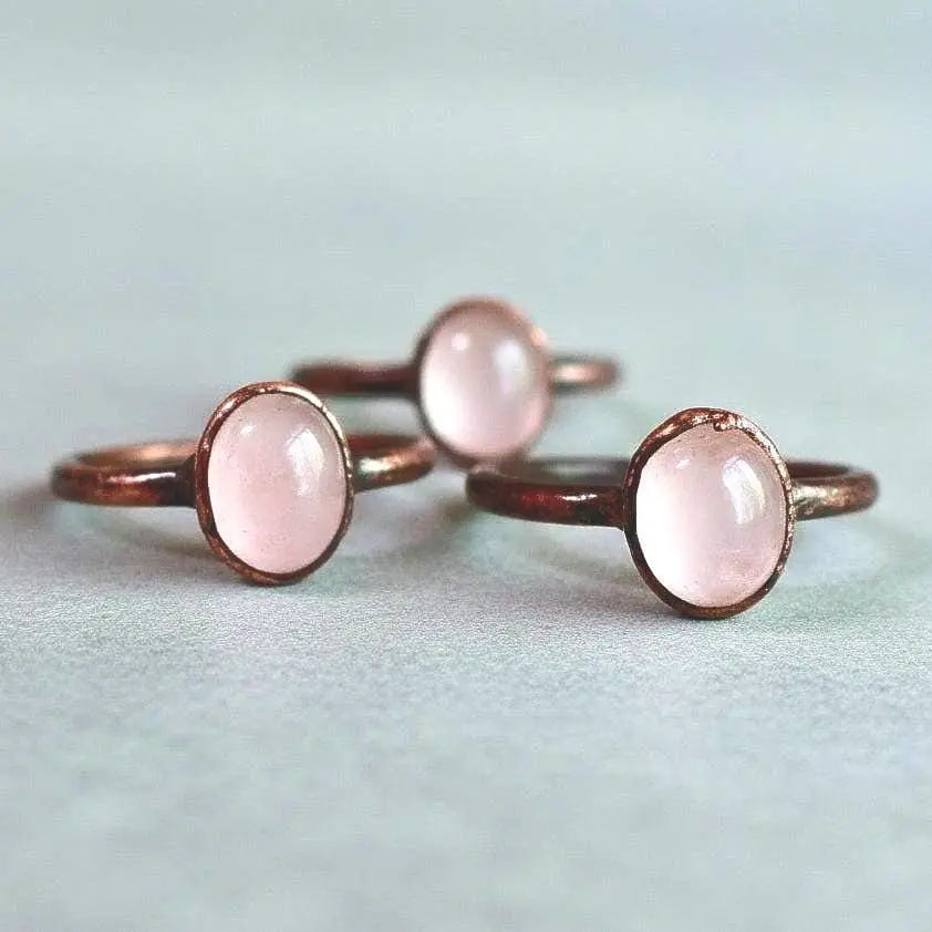Santa Fe Marketplace Rose Quartz Ring | Electroformed Copper Jewelry Product Image: Rose Quartz Ring | Electroformed Copper Jewelry