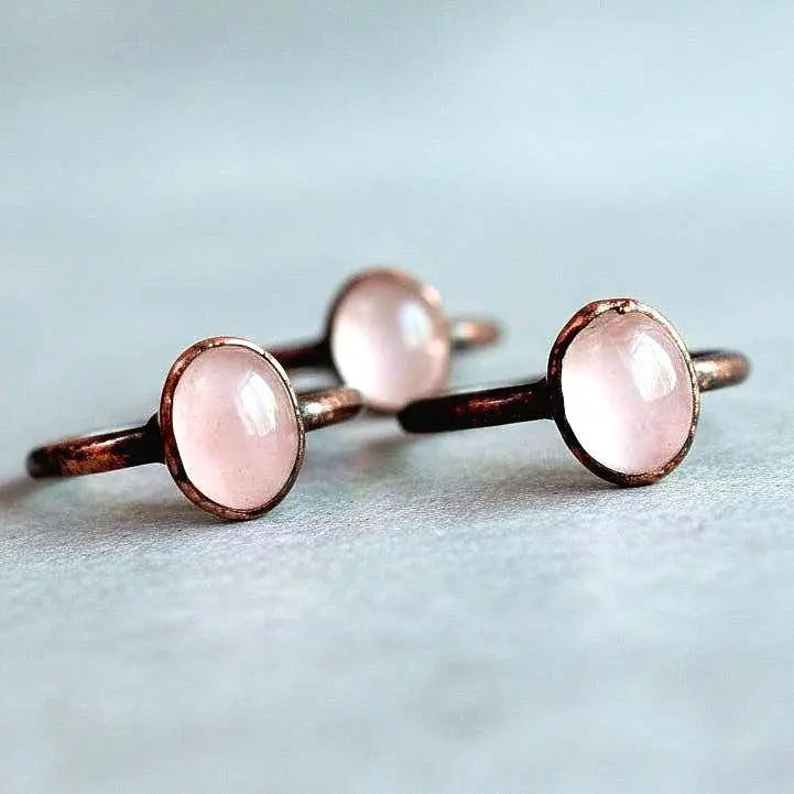 Santa Fe Marketplace Rose Quartz Ring | Electroformed Copper Jewelry Product Image: Rose Quartz Ring | Electroformed Copper Jewelry