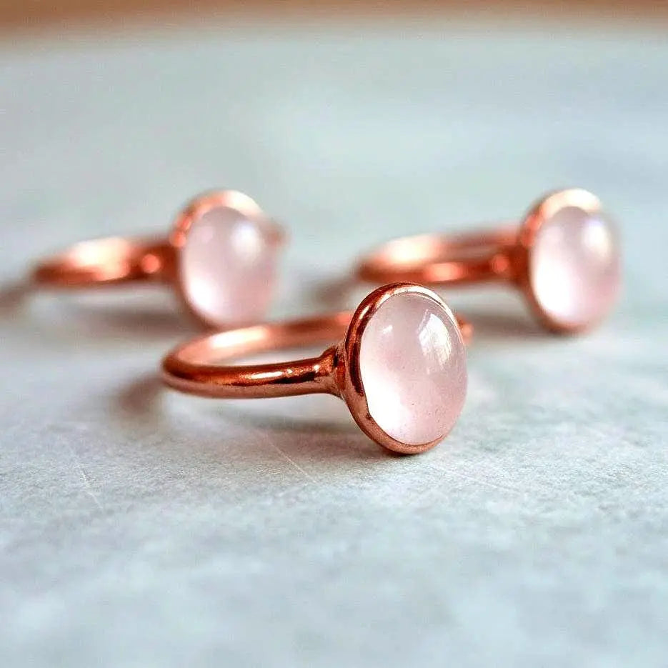 Santa Fe Marketplace Rose Quartz Ring | Electroformed Copper Jewelry Product Image: Rose Quartz Ring | Electroformed Copper Jewelry