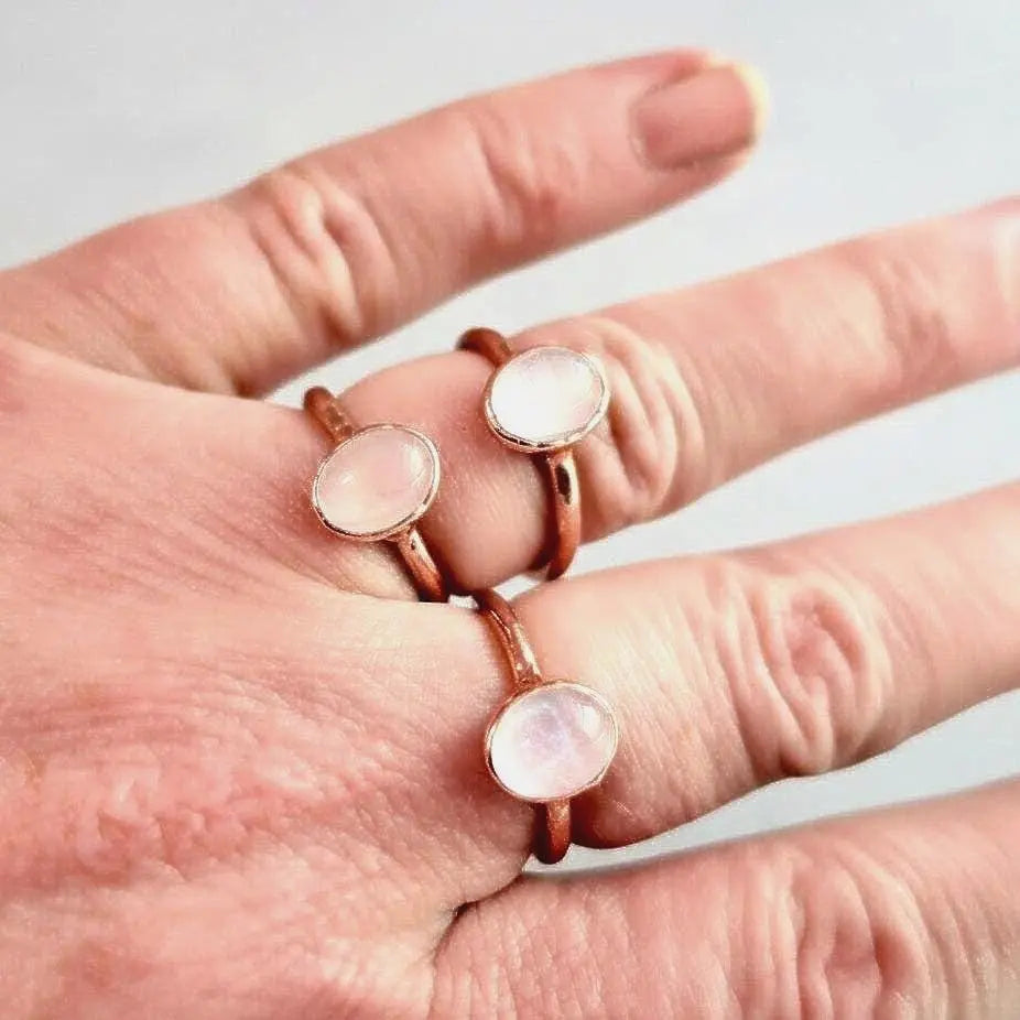 Santa Fe Marketplace Rose Quartz Ring | Electroformed Copper Jewelry Product Image: Rose Quartz Ring | Electroformed Copper Jewelry