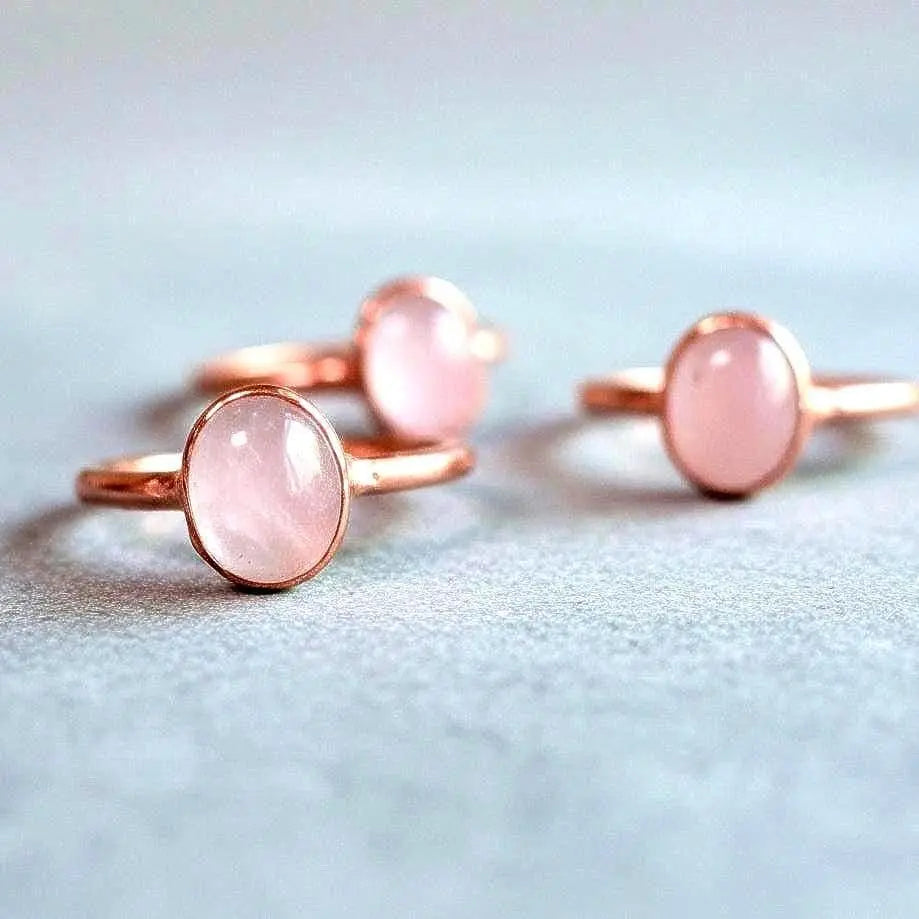 Santa Fe Marketplace Rose Quartz Ring | Electroformed Copper Jewelry Product Image: Rose Quartz Ring | Electroformed Copper Jewelry