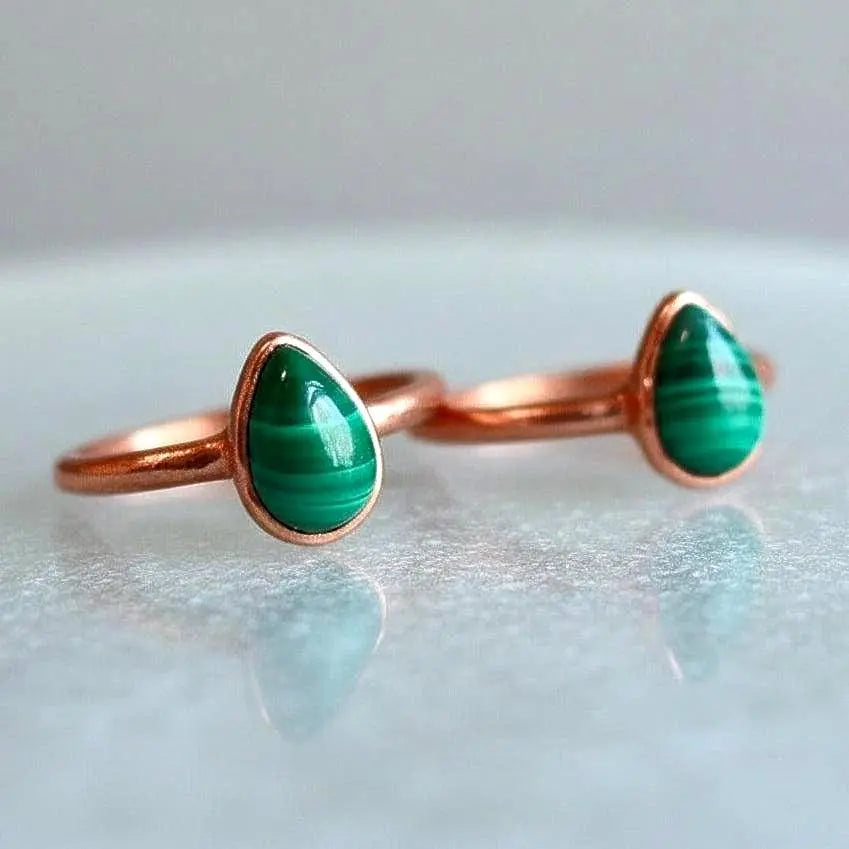 Santa Fe Marketplace Teardrop Malachite Ring | Electroformed Copper | Made to Order Product Image: Teardrop Malachite Ring | Electroformed Copper | Made to Order