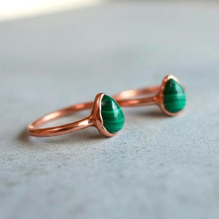 Santa Fe Marketplace Teardrop Malachite Ring | Electroformed Copper | Made to Order Product Image: Teardrop Malachite Ring | Electroformed Copper | Made to Order