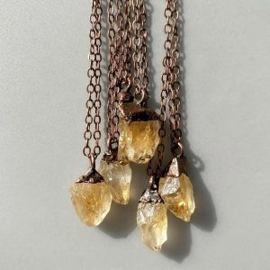 Product Image: Raw Citrine Necklace | Electroformed Copper Jewelry
