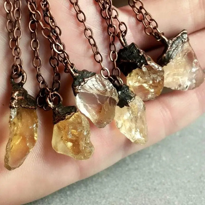 Santa Fe Marketplace Raw Citrine Necklace | Electroformed Copper Jewelry Product Image: Raw Citrine Necklace | Electroformed Copper Jewelry