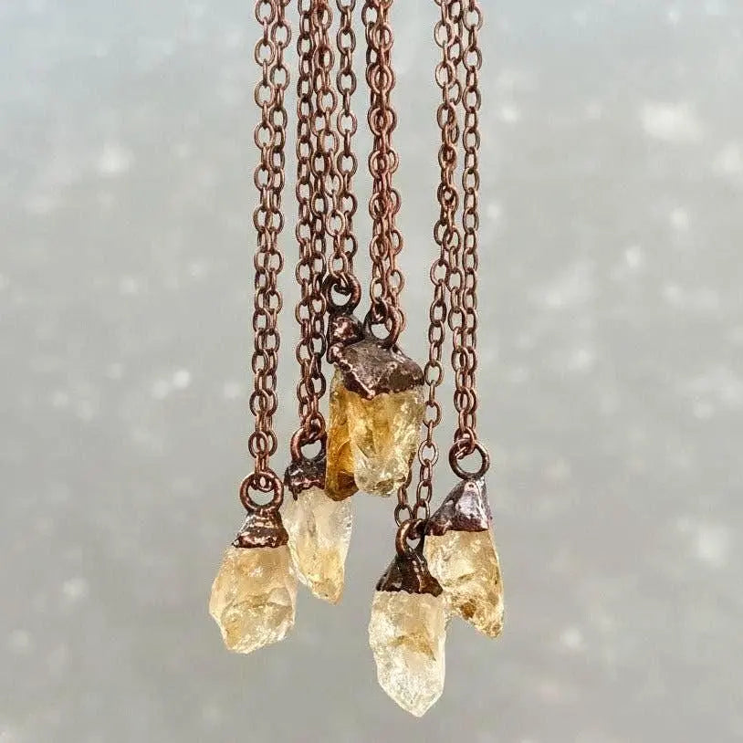 Santa Fe Marketplace Raw Citrine Necklace | Electroformed Copper Jewelry Product Image: Raw Citrine Necklace | Electroformed Copper Jewelry