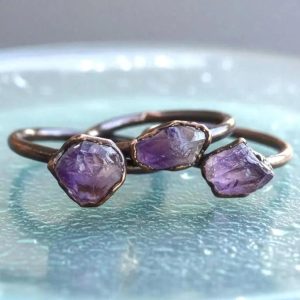Product Image: Raw Amethyst Ring: Electroformed Copper Jewelry