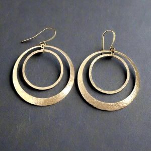Product Image: Brass Hoop Earrings Handmade Lightweight Statement Jewelry
