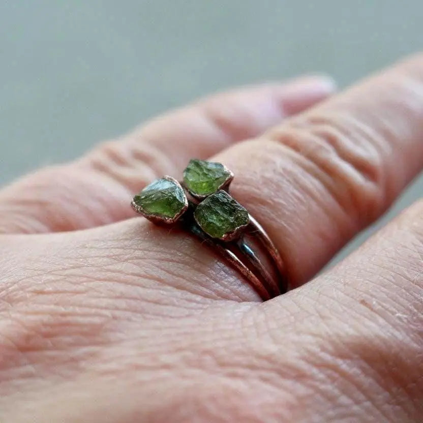 Santa Fe Marketplace Moldavite Ring — Handcrafted Copper Talisman for Transformation & High Vibration Product Image: Moldavite Ring — Handcrafted Copper Talisman for Transformation & High Vibration