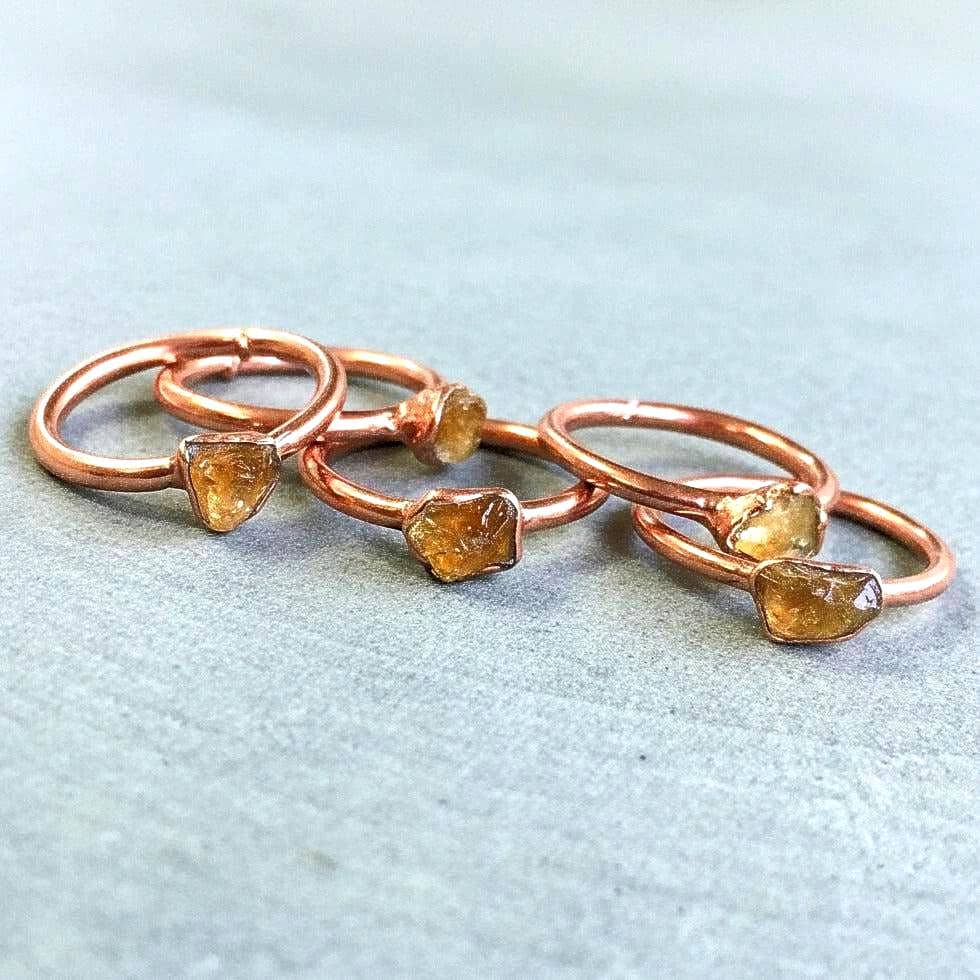 Santa Fe Marketplace Raw Amber Ring | Electroformed Copper Jewelry Product Image: Raw Amber Ring | Electroformed Copper Jewelry
