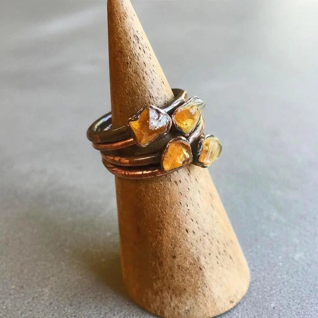 Santa Fe Marketplace Raw Amber Ring | Electroformed Copper Jewelry Product Image: Raw Amber Ring | Electroformed Copper Jewelry