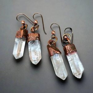 Product Image: Quartz Point Earrings – Handcrafted Copper Talisman for Healing