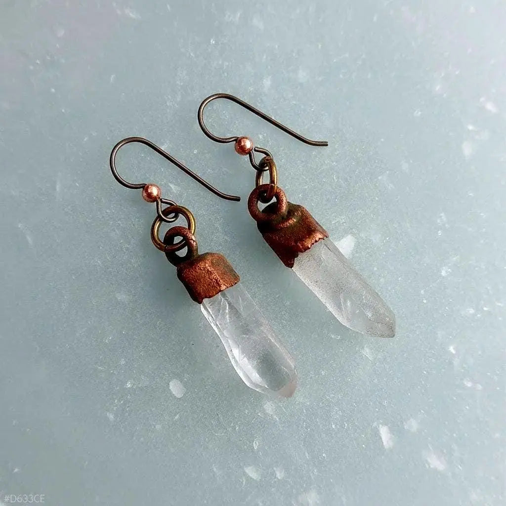 Santa Fe Marketplace Quartz Point Earrings – Handcrafted Copper Talisman for Healing Product Image: Quartz Point Earrings – Handcrafted Copper Talisman for Healing