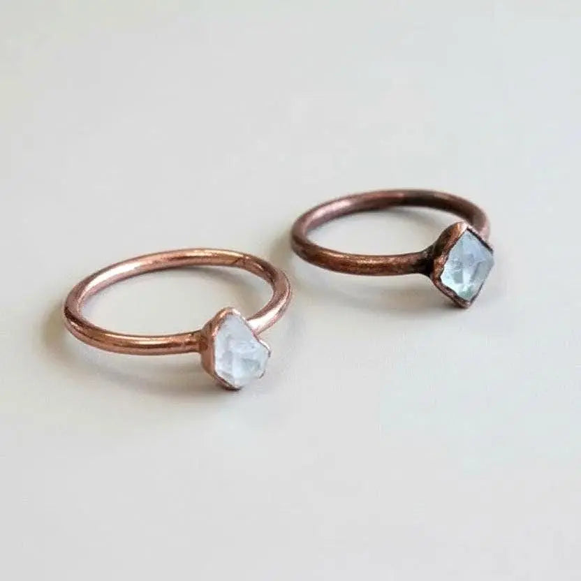 Santa Fe Marketplace Herkimer Diamond Ring | Raw Quartz Crystal | Electroformed Copper Product Image: Herkimer Diamond Ring | Raw Quartz Crystal | Electroformed Copper