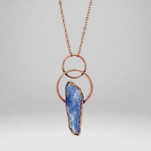Product Image: Raw Blue Kyanite Necklace | Layered Loop Copper Setting | Handcrafted