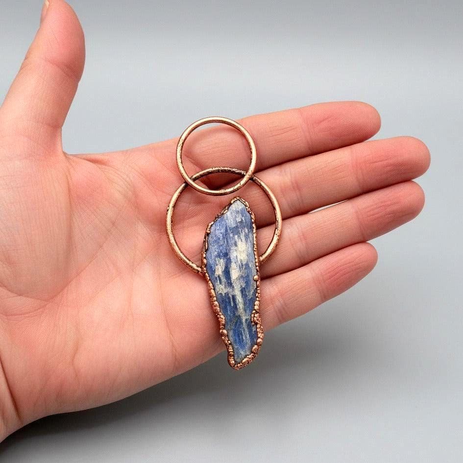 Santa Fe Marketplace Raw Blue Kyanite Necklace | Layered Loop Copper Setting | Handcrafted Product Image: Raw Blue Kyanite Necklace | Layered Loop Copper Setting | Handcrafted