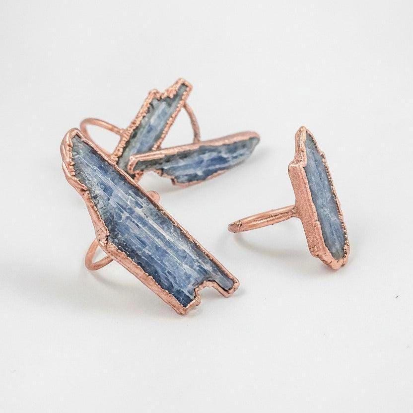 Santa Fe Marketplace Blue Kyanite Ring | Raw Blade Electroformed Copper | Made to Order Product Image: Blue Kyanite Ring | Raw Blade Electroformed Copper | Made to Order