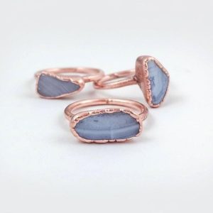 Product Image: Blue Lace Agate Ring | Handmade Electroformed Copper | Made to Order