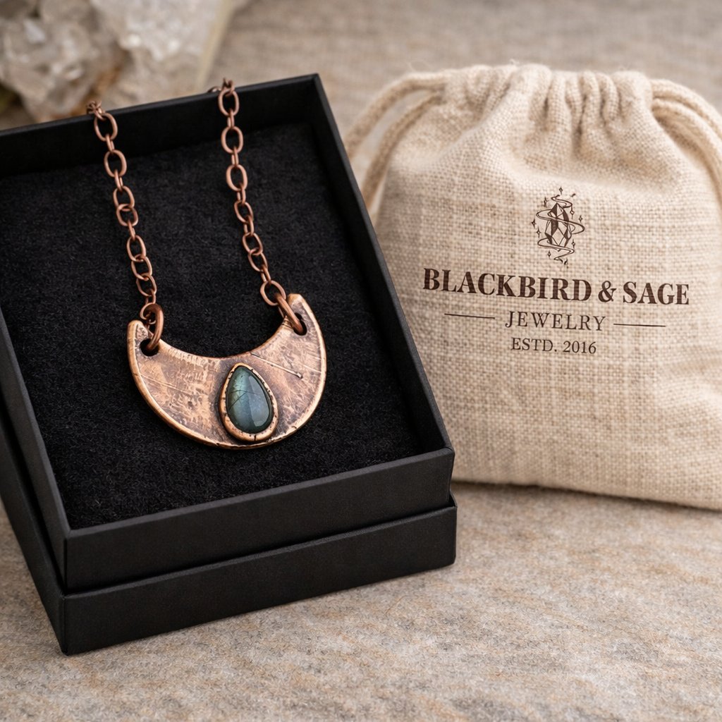 Santa Fe Marketplace Raw Blue Kyanite Necklace | Layered Loop Copper Setting | Handcrafted Product Image: Raw Blue Kyanite Necklace | Layered Loop Copper Setting | Handcrafted