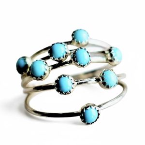Santa Fe Marketplace Turquoise Dots Stack Ring Product Image: Turquoise Dots Stack Ring