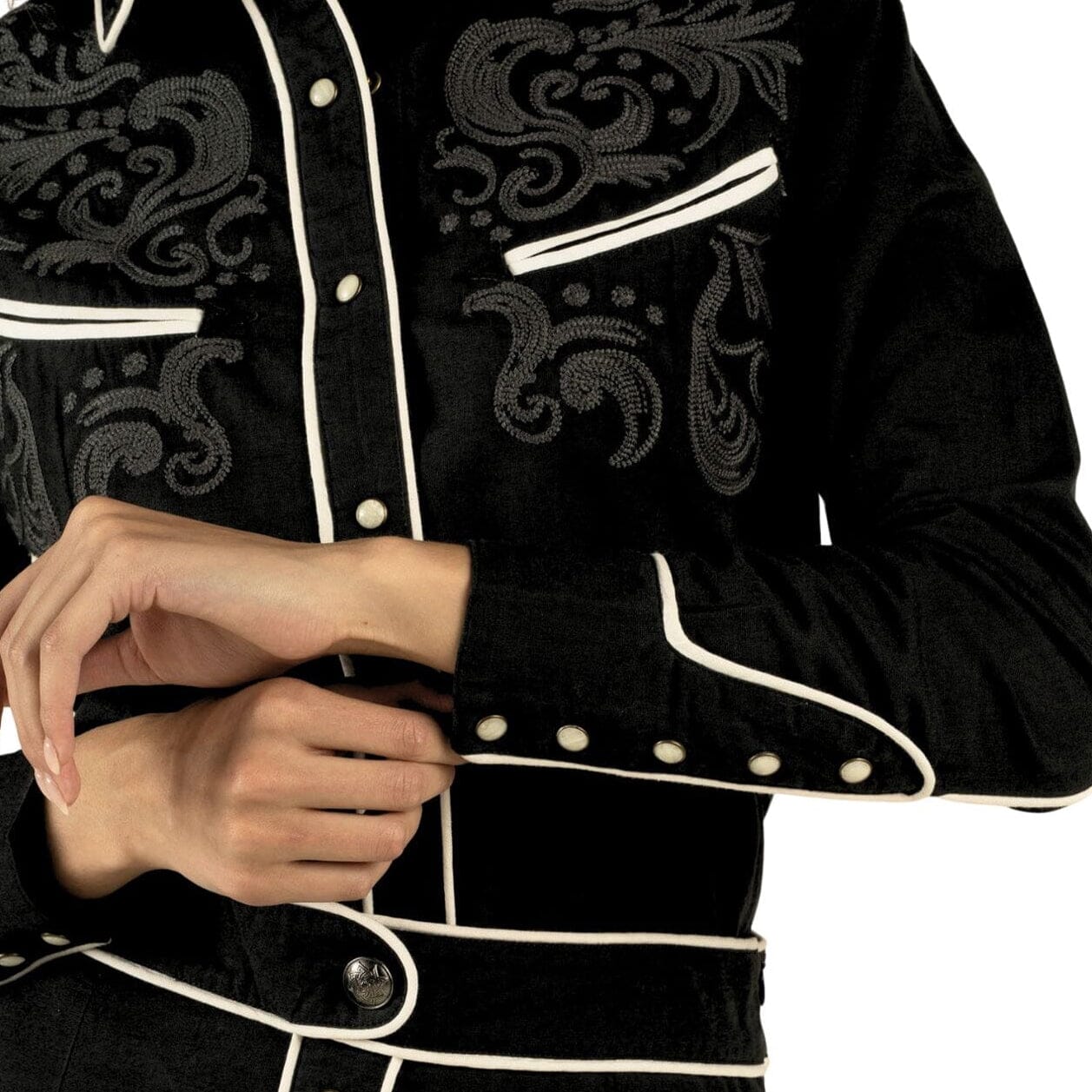 Santa Fe Marketplace Women’s Black Snap Button Shirt Product Image: Women’s Black Snap Button Shirt