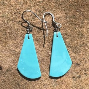 Santa Fe Marketplace Curvy Turquoise Slab Earrings Product Image: Curvy Turquoise Slab Earrings
