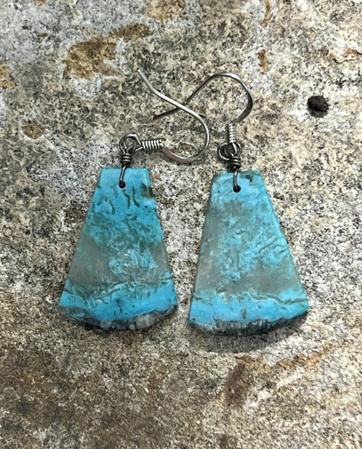Santa Fe Marketplace Colorful Turquoise Slab Earrings Product Image: Colorful Turquoise Slab Earrings