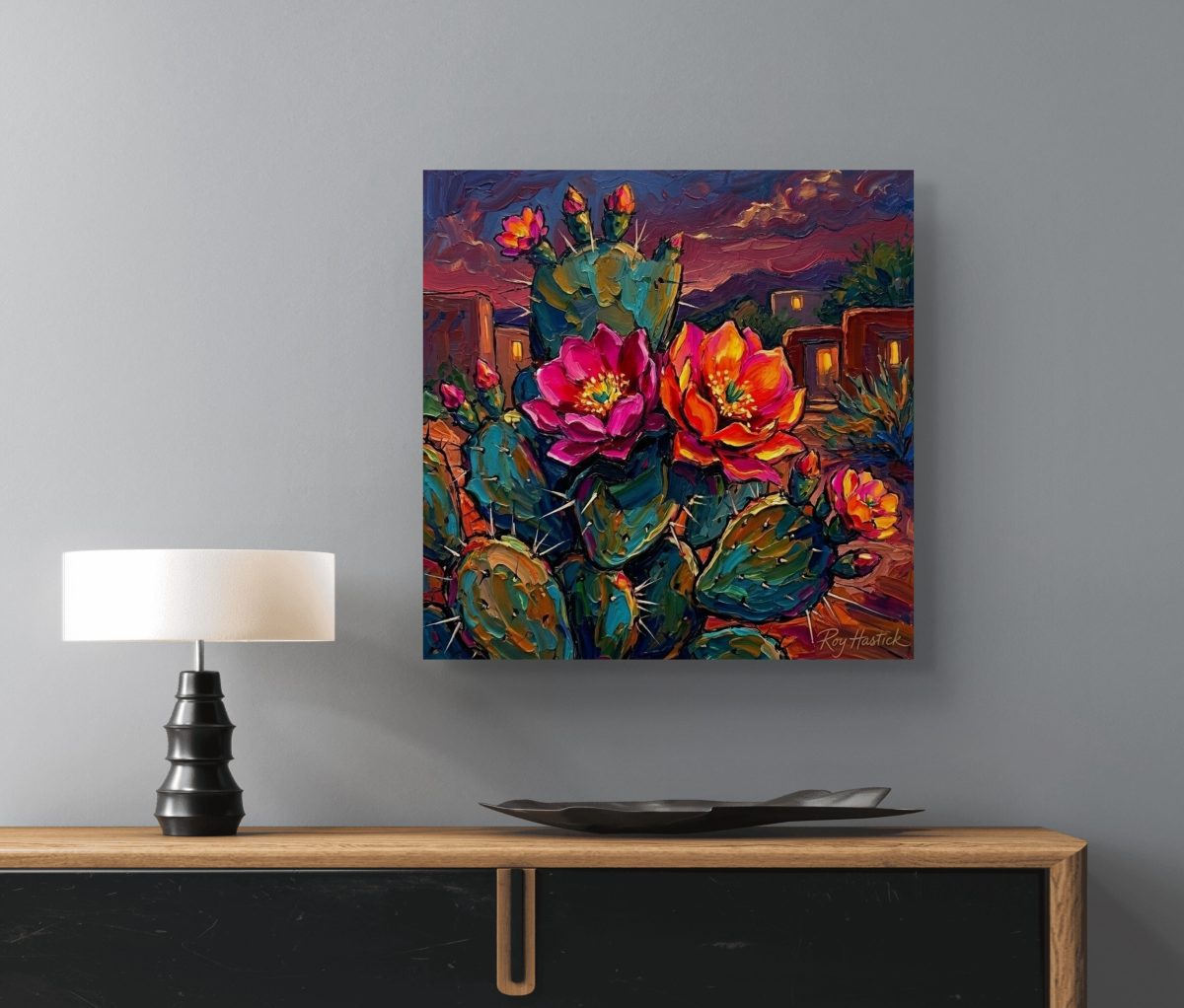 Santa Fe Marketplace MINI_Santa Fe Adobe Twilight Bloom-12″X12″ DIGITAL Canvas Print Product Image: MINI_Santa Fe Adobe Twilight Bloom-12″X12″ DIGITAL Canvas Print
