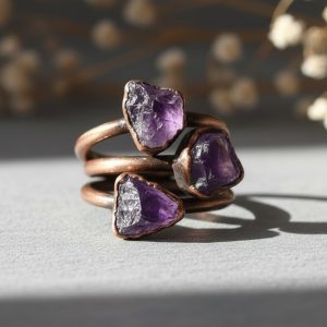 Santa Fe Marketplace Raw Amethyst Ring | Electroformed Copper | Custom Sized | Made to Order Product Image: Raw Amethyst Ring | Electroformed Copper | Custom Sized | Made to Order