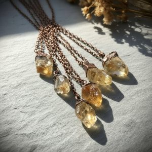 Product Image: Raw Citrine Necklace | Natural Crystal | Handcrafted Electroformed Copper | Made to Order