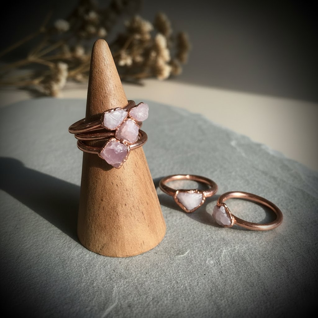 Santa Fe Marketplace Kunzite Ring | Handcrafted Electroformed Copper | Made to Order Product Image: Kunzite Ring | Handcrafted Electroformed Copper | Made to Order