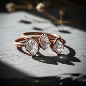 Santa Fe Marketplace Herkimer Diamond Ring | Raw Quartz Crystal | Handcrafted Electroformed Copper | Made to Order Product Image: Herkimer Diamond Ring | Raw Quartz Crystal | Handcrafted Electroformed Copper | Made to Order
